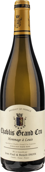 White French Jean-Paul & Benoit Droin Chablis Grand Cru Hommage a Louis 2020 wine